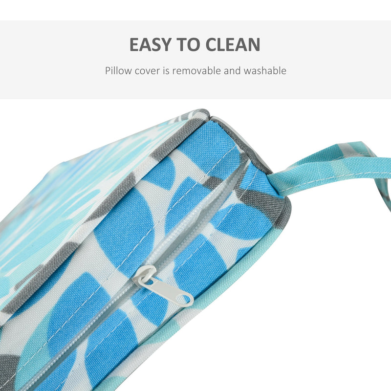 Set 2 Cuscini per Dondolo e Panchine 120x50x5 cm in Poliestere Azzurri