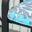 Set 2 Cuscini per Dondolo e Panchine 120x50x5 cm in Poliestere Azzurri