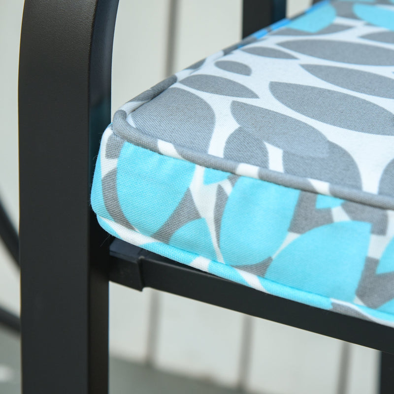 Set 2 Cuscini per Dondolo e Panchine 120x50x5 cm in Poliestere Azzurri