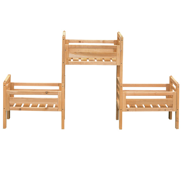 Jardinière Modulable 3 Niveaux 50,8x22,8x40,6 cm en Bois de Sapin Jaune acquista