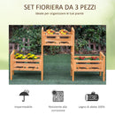 Portapiante Modulare 3 Livelli 50,8x22,8x40,6 cm in Legno di Abete Giallo