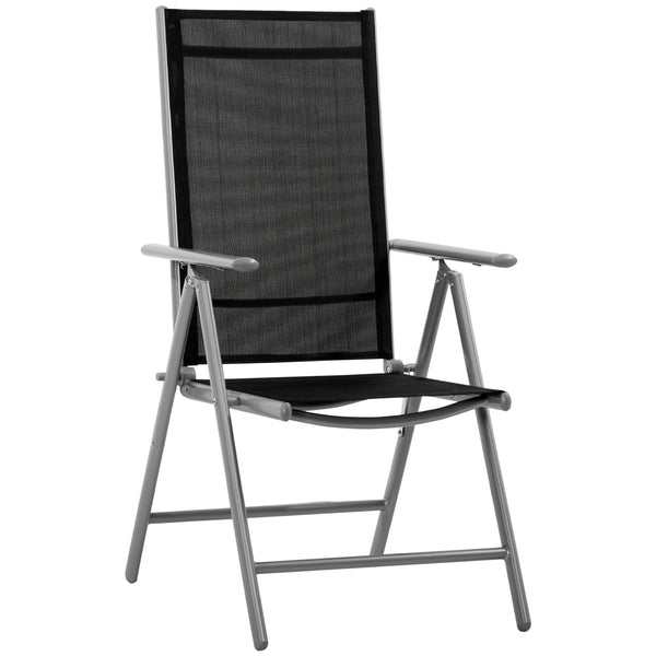Chaise de jardin pliante 65x55x107 cm en aluminium et textilène noir prezzo