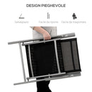 Sedia da Giardino Pieghevole 65x55x107 cm in Alluminio e Textilene Nera