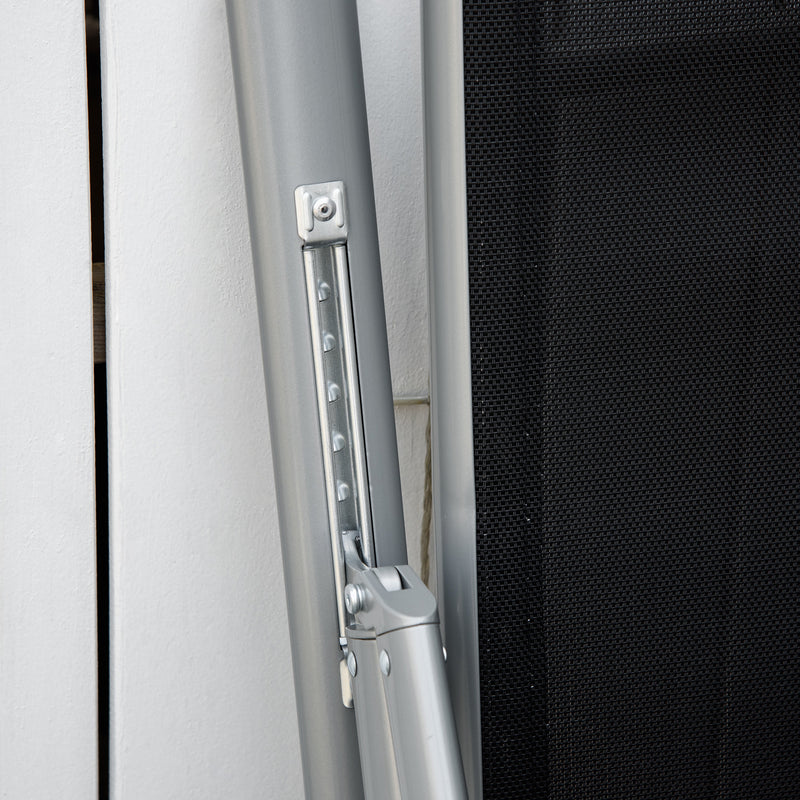 Sedia da Giardino Pieghevole 65x55x107 cm in Alluminio e Textilene Nera