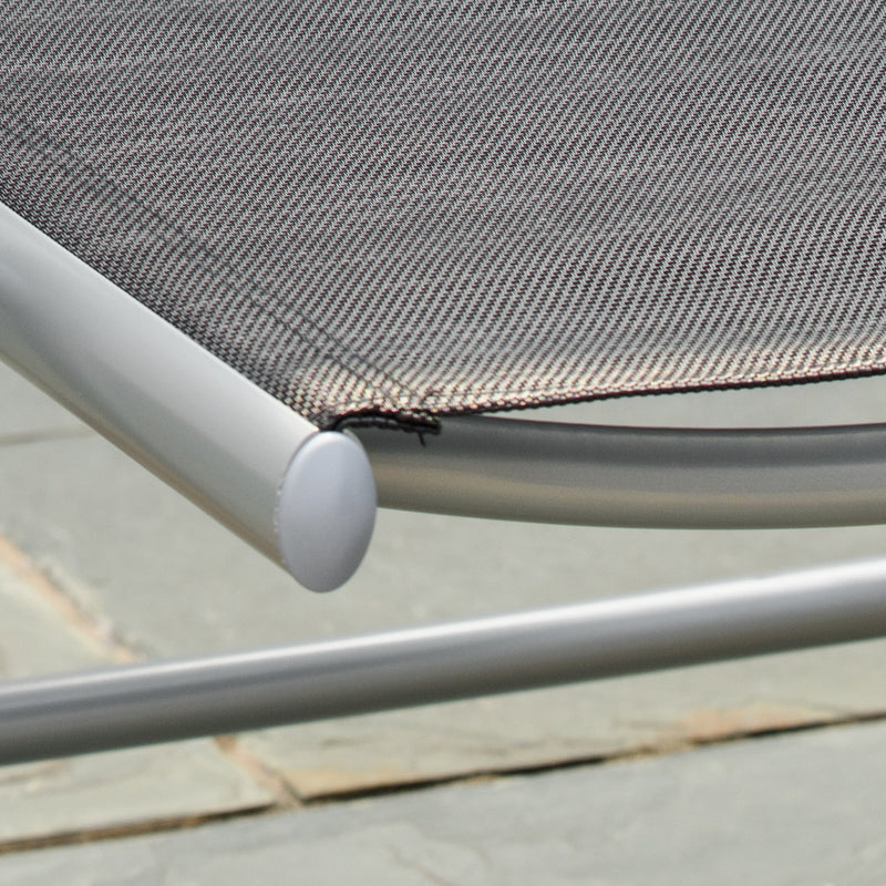 Sedia da Giardino Pieghevole 65x55x107 cm in Alluminio e Textilene Nera