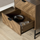 Comodino 2 Cassetti 48x39,5x61 cm in Legno Noce