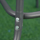 Tavolo da Giardino 120x80x70 cm in Metallo e Vetro Temperato Grigio