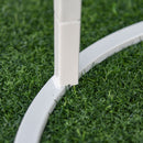 Set 2 Tavoli da Giardino Sovrapponibili Ø70 cm e Ø50 cm in Ferro Bianco