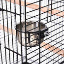 Voliera Gabbia per Uccelli 51x51x137 cm in Acciaio e Legno Nera