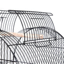 Voliera Gabbia per Uccelli 51x51x137 cm in Acciaio e Legno Nera