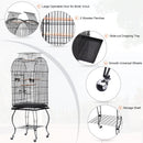 Voliera Gabbia per Uccelli 51x51x137 cm in Acciaio e Legno Nera