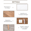Consolle Ingresso 2 Cassetti 100x35x75 cm in Legno Bianco e Teak