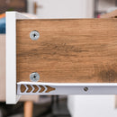 Consolle Ingresso 2 Cassetti 100x35x75 cm in Legno Bianco e Teak