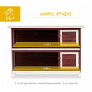 Conigliera da Esterno 136,4x50x93 cm in Legno Marrone e Bianco