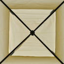 Gazebo da Giardino 3,5x3,5x2,7m in Metallo Doppio Tettuccio Beige