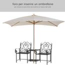 Panchina 2 Posti da Giardino 160x61x96 cm con Tavolino Nera