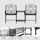 Panchina 2 Posti da Giardino 160x61x96 cm con Tavolino Nera