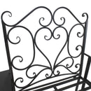 Panchina 2 Posti da Giardino 160x61x96 cm con Tavolino Nera
