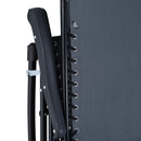 Set Tavolino e 2 Sedie Pieghevoli a Dondolo in Acciaio e Tessuto a Rete Grigio