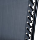 Set Tavolino e 2 Sedie Pieghevoli a Dondolo in Acciaio e Tessuto a Rete Grigio