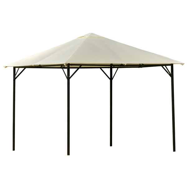 online Tonnelle de jardin 3x3m en métal et polyester blanc crème