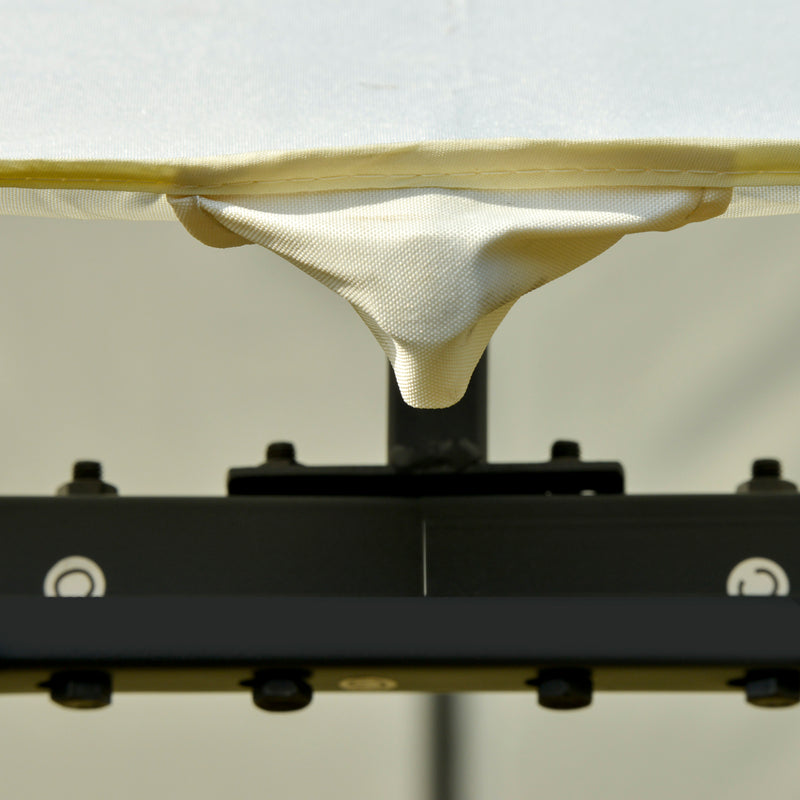 Gazebo da Giardino 3x3m in Metallo e Poliestere Bianco Crema