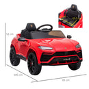 Macchina Elettrica per Bambini 12V con Licenza Lamborghini Urus Rossa
