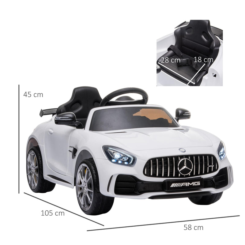 Macchina Elettrica per Bambini 12V con Licenza Mercedes GTR AMG Bianca