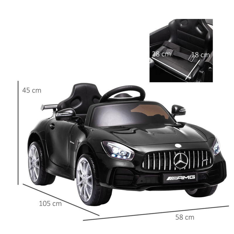 Macchina Elettrica per Bambini 12V con Licenza Mercedes GTR AMG Nera