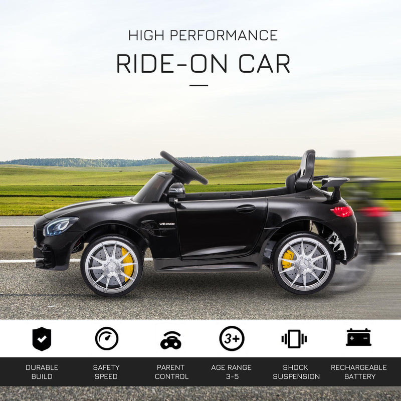 Macchina Elettrica per Bambini 12V con Licenza Mercedes GTR AMG Nera