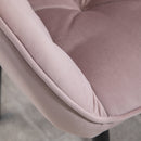 Set 2 Sedie Imbottite 59,5x55,5x83,5 cm in Velluto Rosa