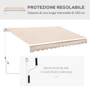 Tenda da Sole Avvolgibile a Parete 3x2,5m in Alluminio e Poliestre Beige