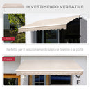 Tenda da Sole Avvolgibile a Parete 3x2,5m in Alluminio e Poliestre Beige