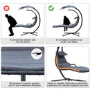 Sedia Dondolo Pensile Relax Chaise Longue con Tettuccio Grigio