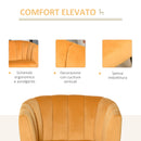 Poltrona Imbottita 79x66,5x79 cm in Tessuto Vellutato Giallo