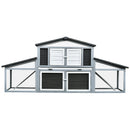 Conigliera da Esterno 225x70x100 cm in Legno Grigio e Bianco