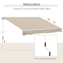Tenda da Sole Avvolgibile a Parete 3,5x2,5m in Alluminio e Poliestre Beige