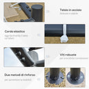 Pergola da Giardino 3x2,85m in Metallo e Poliestere Beige