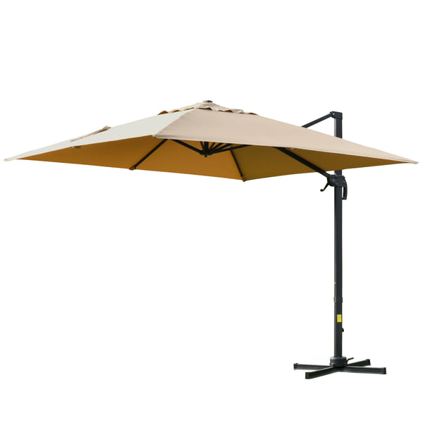 Parasol de Jardin Décentralisé 3x3m en Aluminium Kaki et Polyester acquista