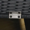 Lettino Prendisole Pieghevole da Giardino 198x68x50 cm in Rattan Nero e Bianco Crema