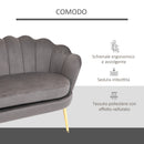Divano 2 Posti 130x63x73 cm in Velluto Grigio