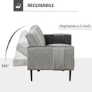 Divano 3 Posti 203x84x83 cm in Velluto Grigio Scuro