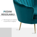 Divano 2 Posti 130x77x77 cm in Velluto Verde