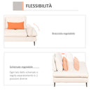 Divano Letto Singolo 2 Posti 213x112x83 cm in Tessuto Beige