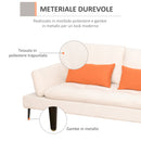 Divano Letto Singolo 2 Posti 213x112x83 cm in Tessuto Beige