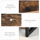 Scarpiera 3 Scomparti 60x24x115 cm 12 Paia in Legno e Metallo Marrone