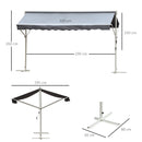 Tenda da Sole Autoportante 2,95x2,94 cm in Metallo e Poliestere Grigia