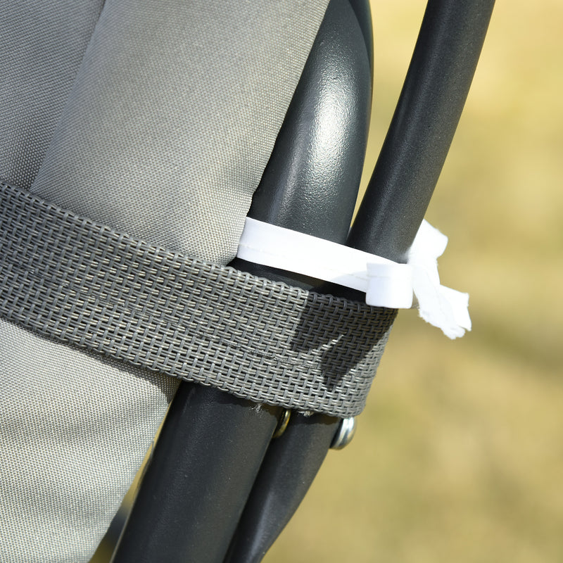 Dondolo 2 Posti Separati da Giardino 170x136x170 cm in Acciaio e Poliestere Grigio