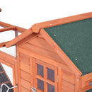 Pollaio da Giardino 2 Casette 313x70x108 cm con Tetto Apribile in Legno