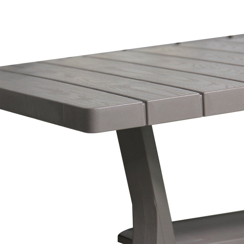 Set Salotto da Giardino Divano 2 Poltrone e Tavolino in Polipropilene Grigio